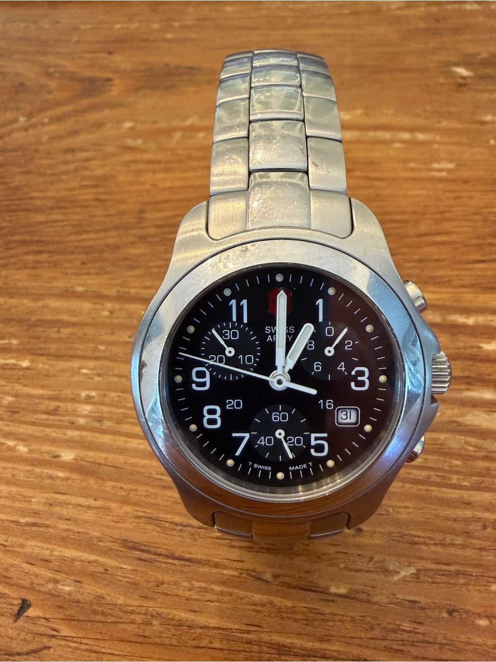 Stainless Steel Black Dial Chronograph Watch